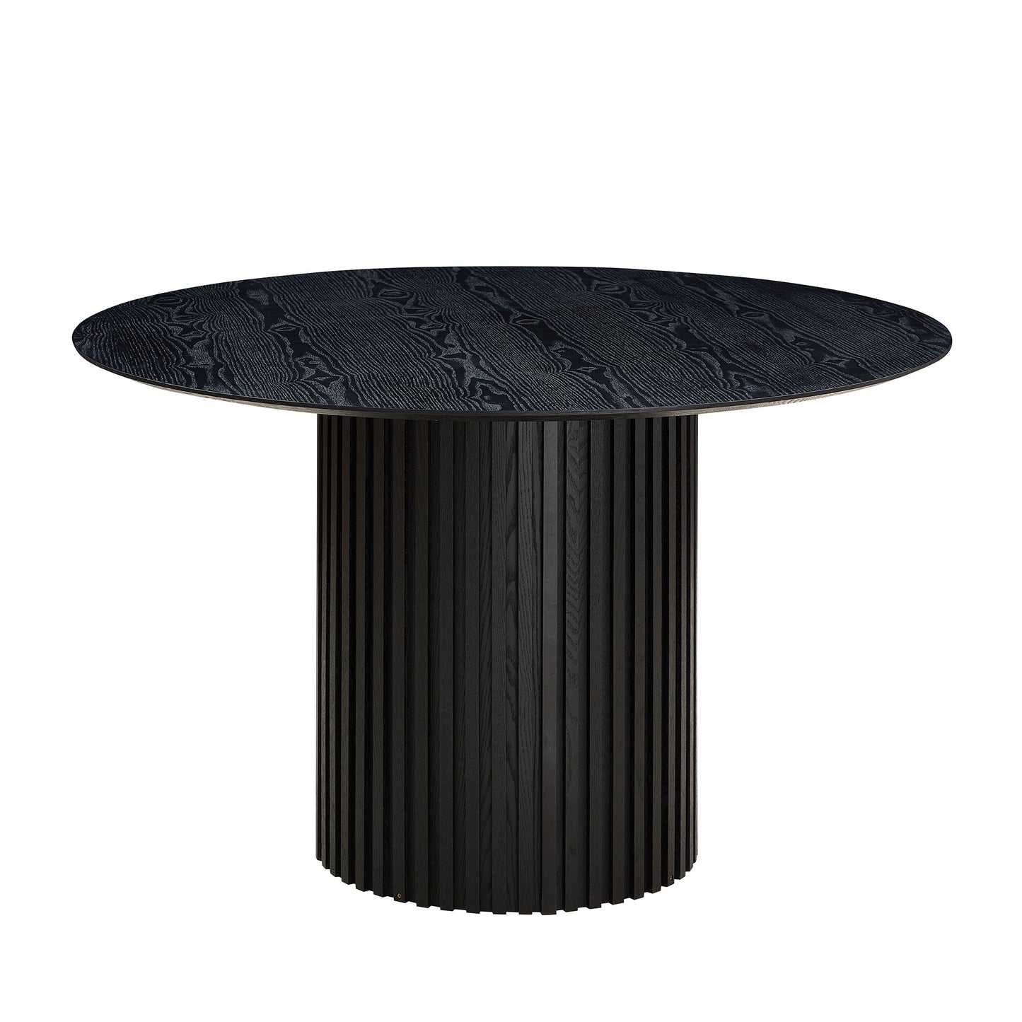46.45 Inch MDF Dining Table For Dining Room Round Dinner Tables Mid-Century Modern Table BLACK