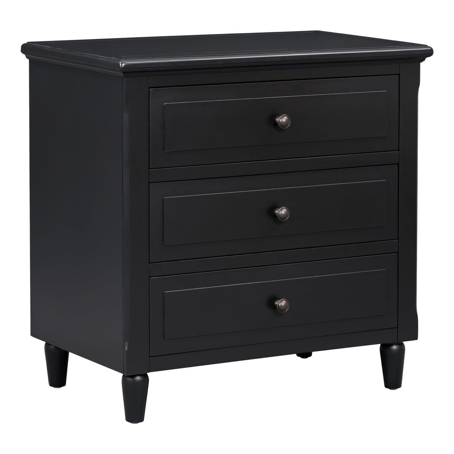 U-STYLE 28 Painted Nightstand With 3 Drawers And Smooth Gliding Rails  Simple Bedside Cabinet With Metal Handle  Minimalist Sofa Side Table With Rubber Legs For Bedroom Sofa Couch Office