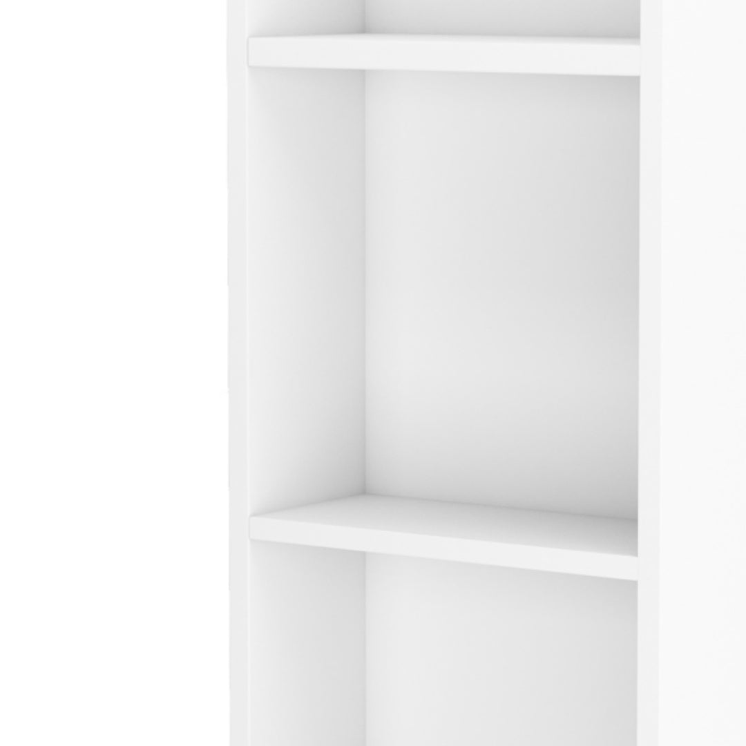 Standing 5 Compartments 1 Drawer 1 Door MDF Barber Cabinet White
