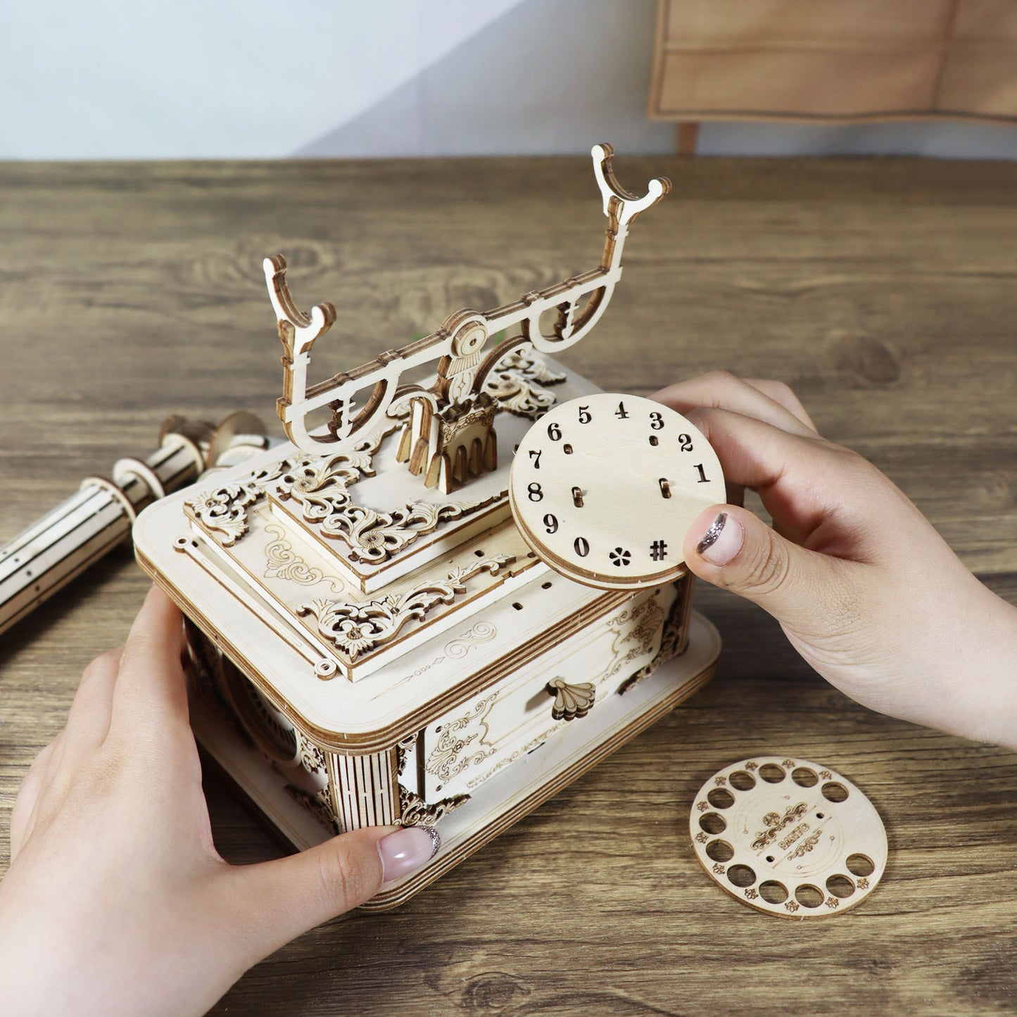 Sales Are Prohibited On The TEMU And SHEIN - Creative Retro Telephone 3D Wooden Puzzle For Adults Tabletop Model Kits Decoration And Gift For Christmas Birthday