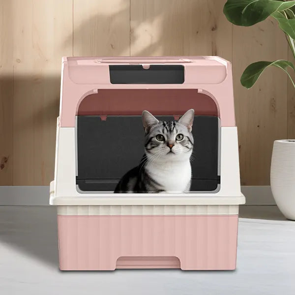 PinkMagic Cube Intelligent Cat Litter Box - Free Hands, Enjoy Pure Life & Automatic Cleaning, Silent Design, Preferred For Multi Cat Families