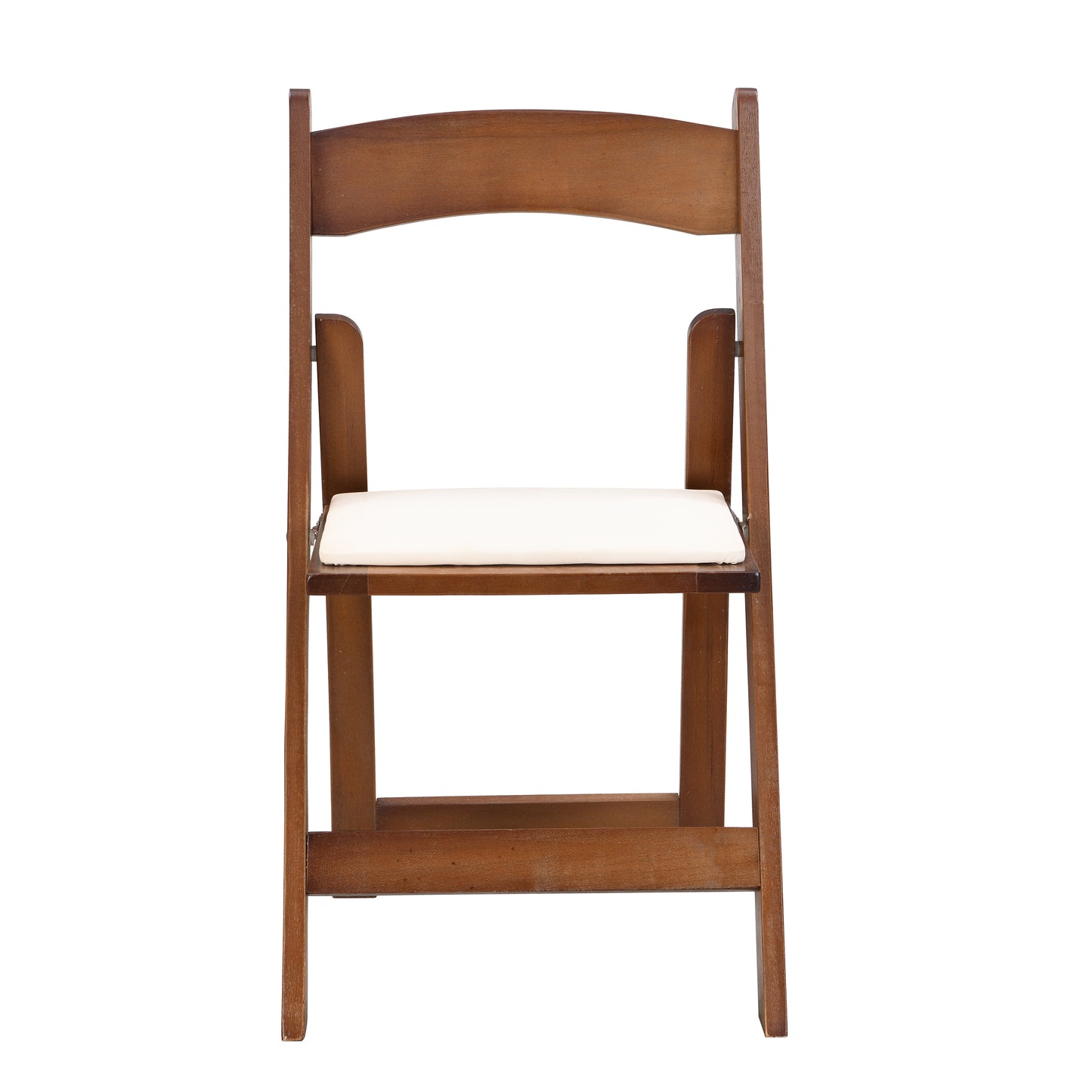 Upholstered Folding  Chair, Space Saving, Easy To Carry, 4PCS, Walnut Shelf Beige Cushion,Dining Room