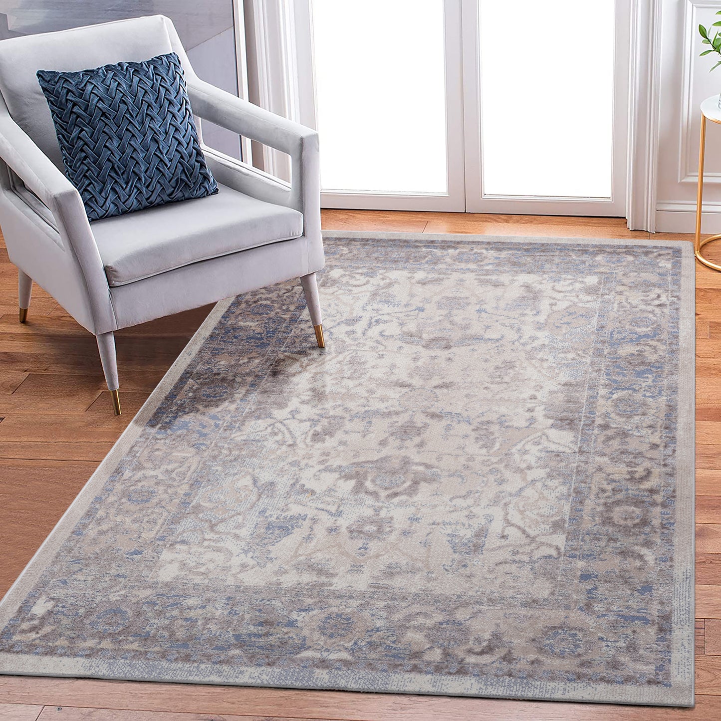 PAYAS 8X10 Brown  Beige  Traditional Area Rug