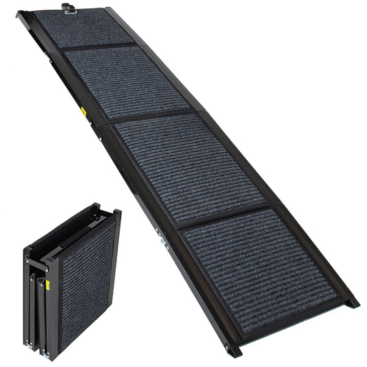 Folding Dog Ramp For Cars, 63  Long & 17.3  Wide Portable Dog Ramps For Large Dogs With Non-Slip Rug Surface Dog Car Ramp For SUV Car & Truck, Supports Up To 250 Lbs