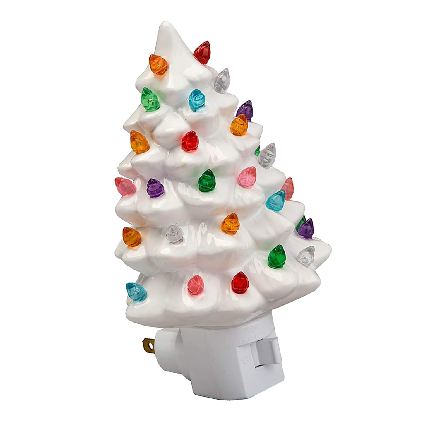 Xmas Tree Night Light Ceramic Decorative Plug In Tree Nightlight Xmas Decor For Bedside Tables Study Rooms Living Rooms White