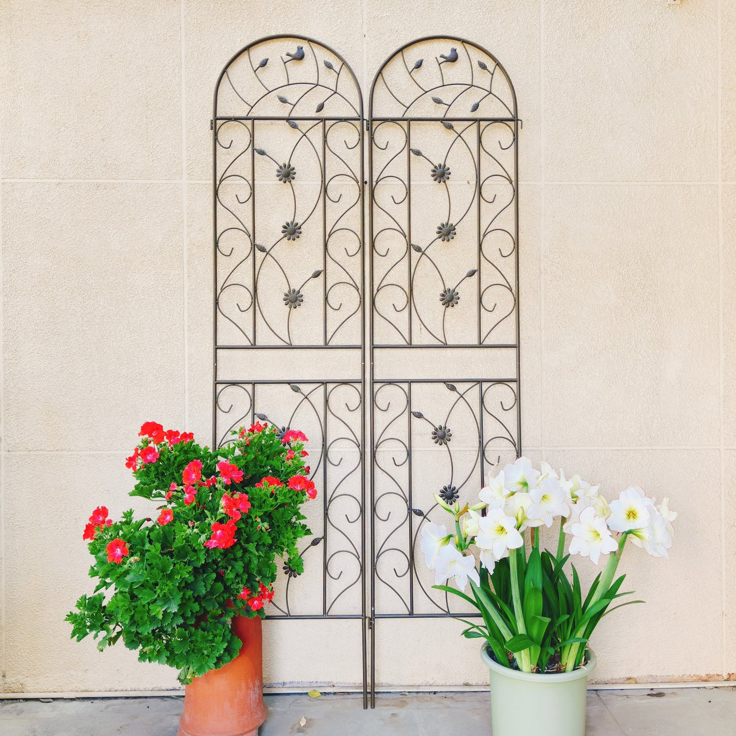 2 Pack Metal Garden Trellis 86.7  X 19.7  Rustproof Trellis For Climbing Plants Outdoor Flower Support Brown