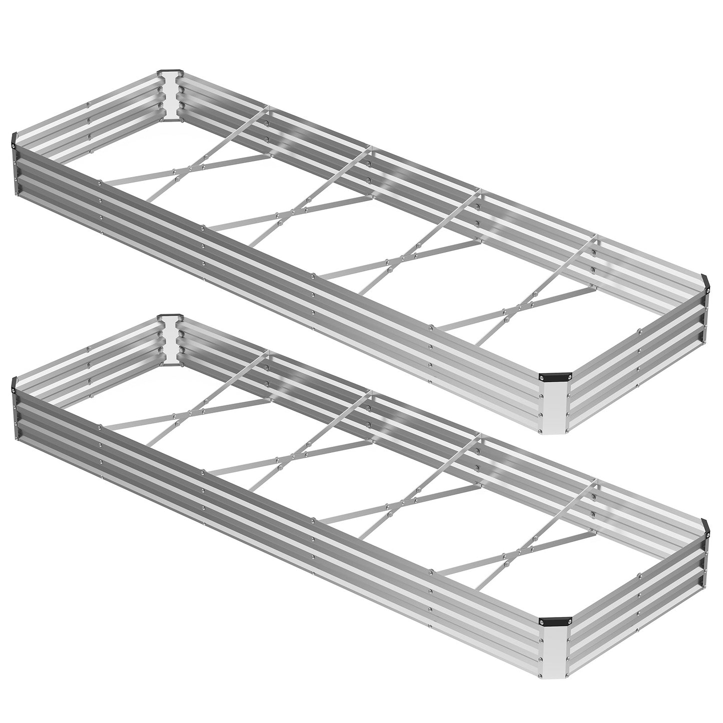 Galvanized Raised Garden Bed, Easy-to-assemble Outdoor Metal Planting Box, Rust-resistant Steel Vegetable, Flower And Herb Planting Bed