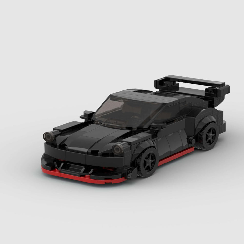 321PCS Black Widebody Sports Car Building Blocks,  Inspired Race Car Toy With Rear Wing Kit For Kids And Adults, Collectible Drift Car Gift