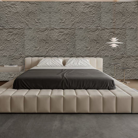 3D Faux Stone Wall Panels, 6 PCS PU Wainscoting Panel For Interior Wall Decor, Flame-resistant & Lightweight & Waterproof, For TV Wall, Office, Living Room,  47.24  X 23.62  Stone Skin  Charcoal Grey