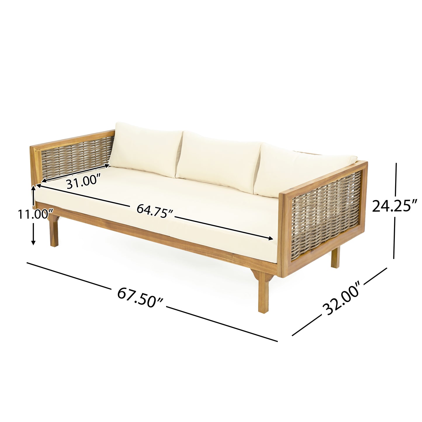 PATIO FURNITRE SETS  CLAREMONT 3 SEATER DAYBED   ACACIA WOOD TABLE