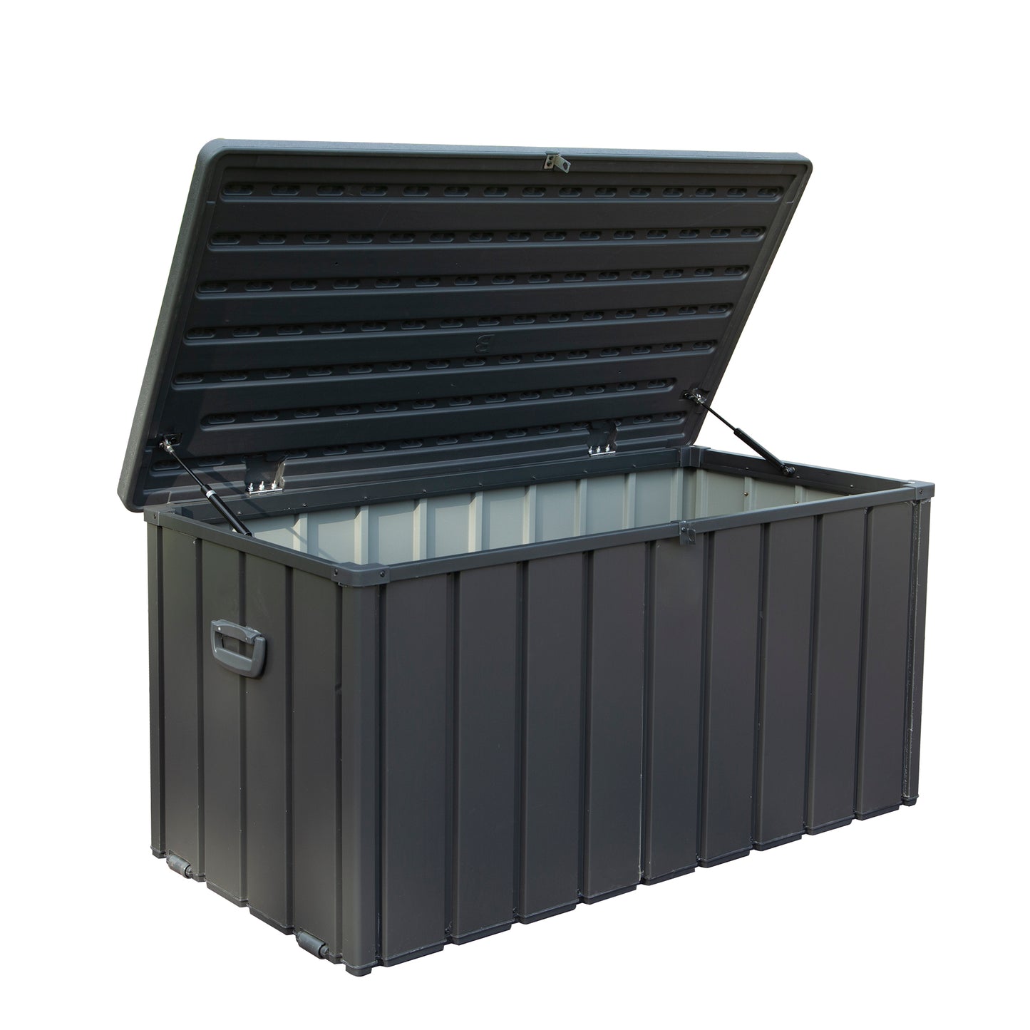 Gallon Outdoor Storage Deck Box Waterproof, Large Patio Storage Bin For Outside Cushions, Throw Pillows, Garden Tools, Lockable   Dark Gray