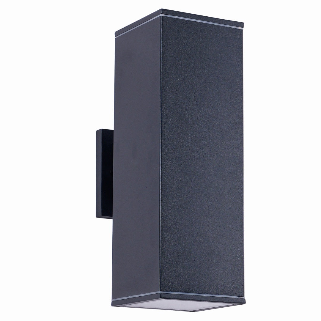14in Modern Outdoor Porch Light Patio Light In 2 Lights With Aluminum Rectangular Tube And Tempered Glass Cover Waterproof Wall Sconce 2 Pack  Matte Black No Bulb