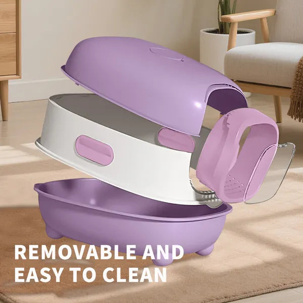 E Classic Purple Cat Litter Box - Simple And Practical, Large Space, High Cost Effective Choice