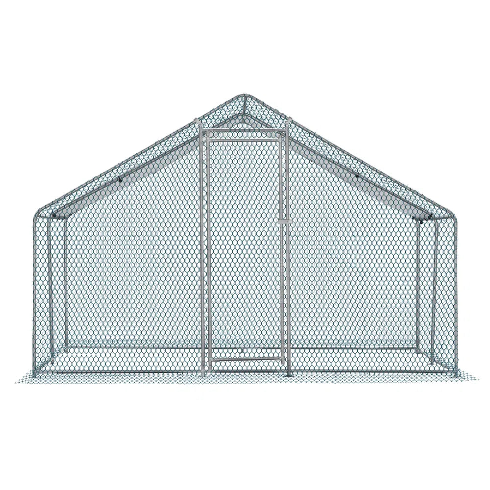 10 X 10 Ft Large Metal Chicken Coop, Walk-in Poultry Cage Chicken Hen Run House With Waterproof Cover, Rabbits Cats Dogs Farm Pen For Outdoor Back-yard Farm Garden