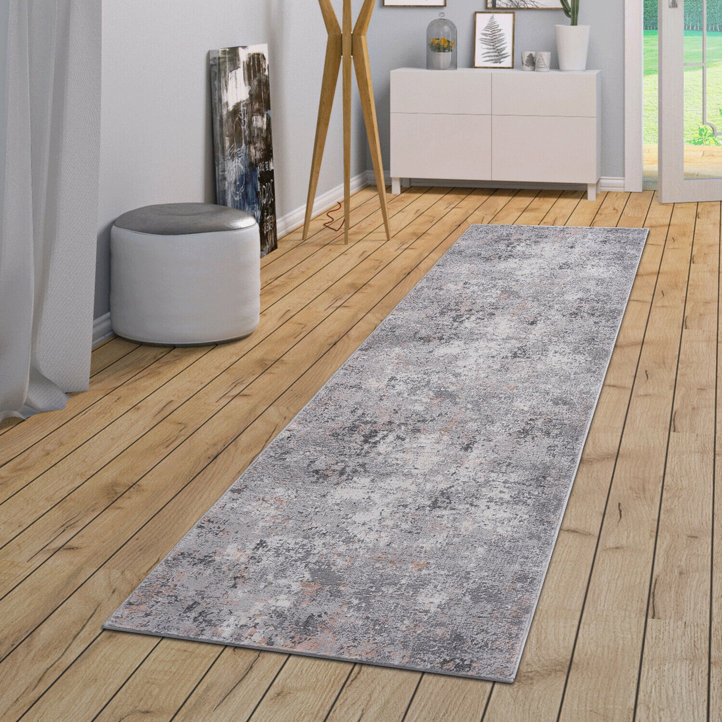 MARFI C Ollection 2X8 Grey  Multi  Abstract Runner Rug