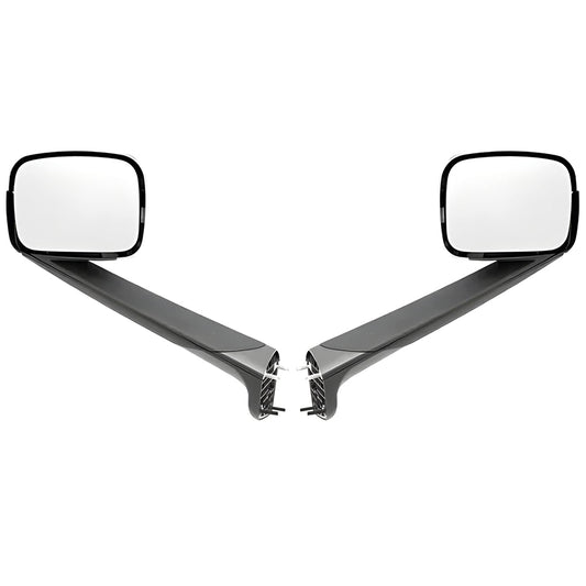 For Freightliner Cascadia 2018, Pair Chrome Heated Hood Mirror W,Turn Signal LED