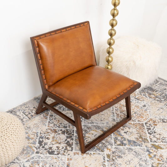 Everett Tan Leather Lounge Chair