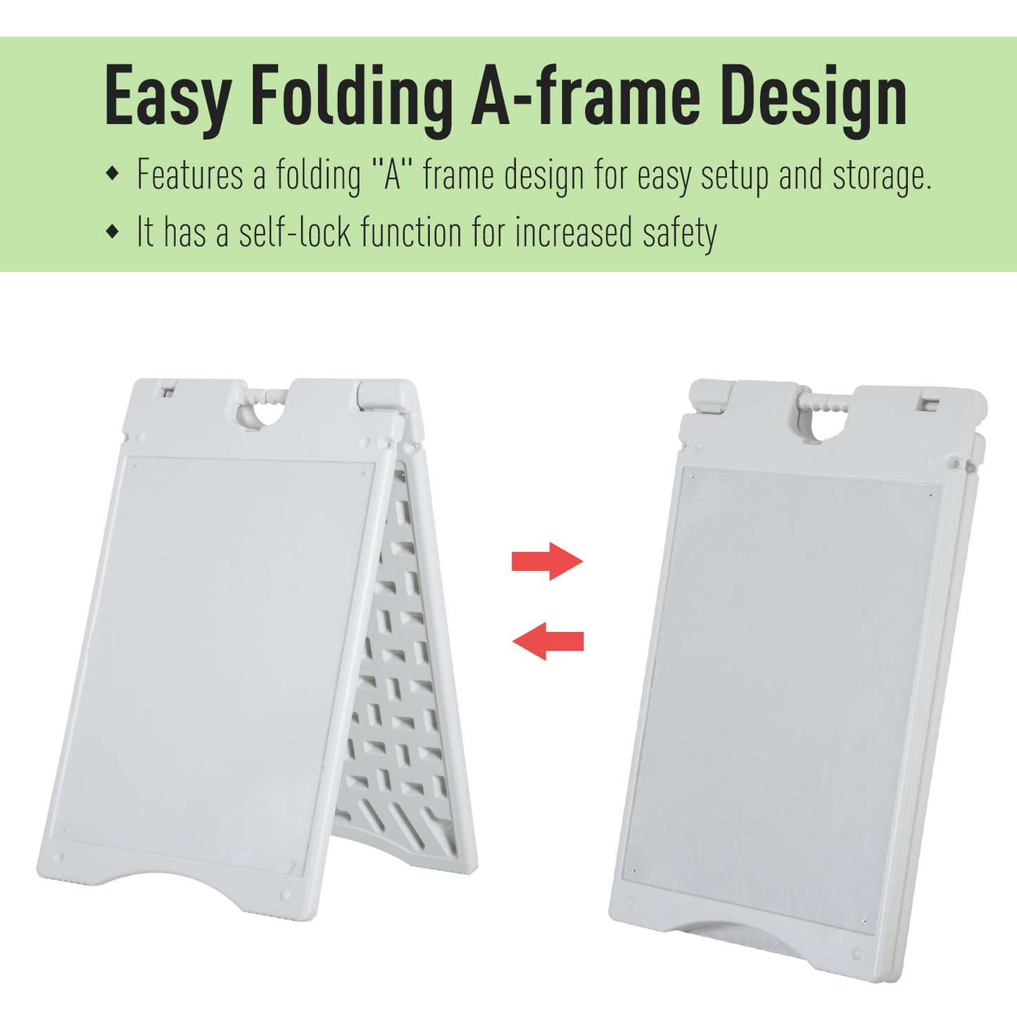 A Frame Sandwich Board Signs Outdoor 22" X 28" Sidewalk Sign With Weighted Tank & Weatherproof Design, White