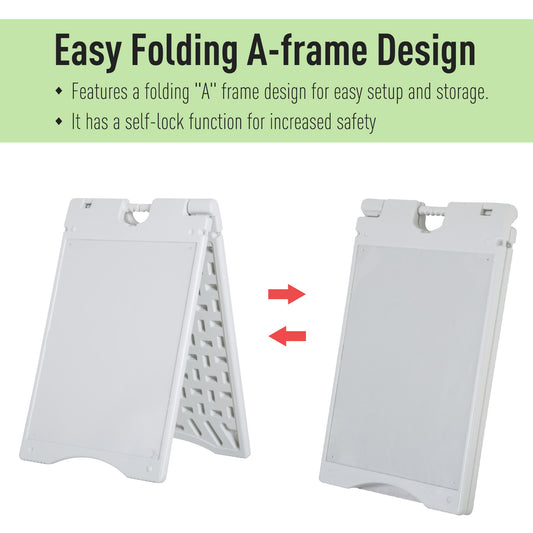 A Frame Sandwich Board Signs Outdoor 22" X 28" Sidewalk Sign With Weighted Tank & Weatherproof Design, White