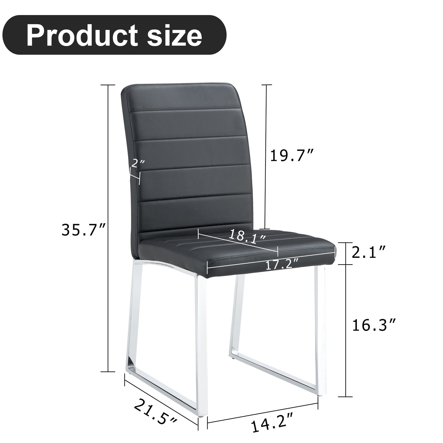 2-Pack - Premium PU Office Dining Chairs With High-density Foam, Sturdy Iron Legs   Electroplate Spray Paint  , Multiple Colors. Easy Assembly.W1151134524