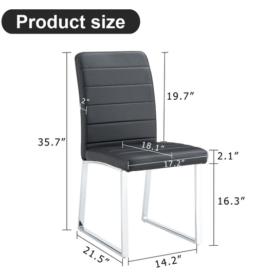 2-Pack - Premium PU Office Dining Chairs With High-density Foam, Sturdy Iron Legs   Electroplate Spray Paint  , Multiple Colors. Easy Assembly.W1151134524