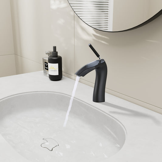 Matte Black Single Handle Lavatory Basin Sink Faucet