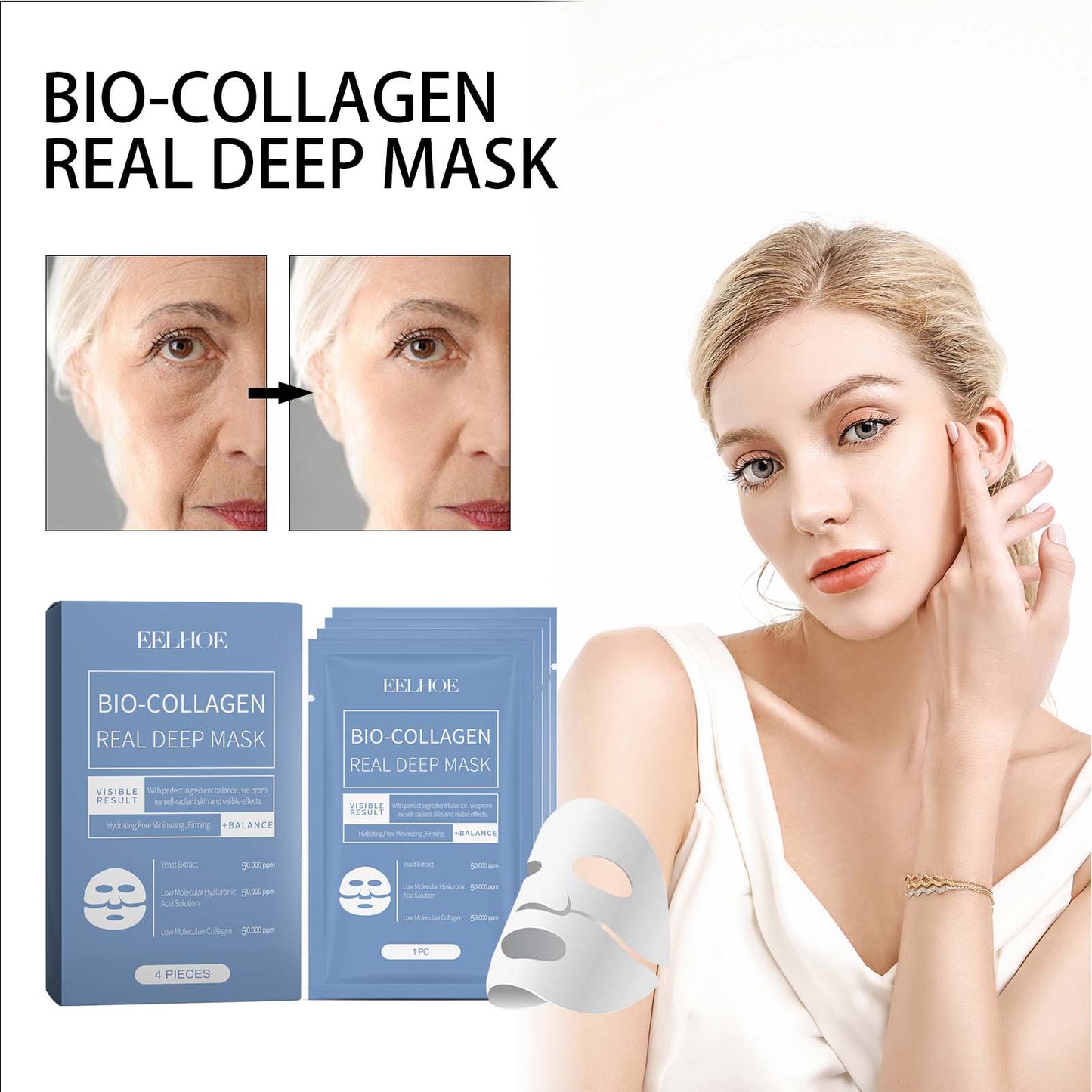 Only Supports Self Pickup With Waybill EELHOE Bio-Collagen Real Deep Mask Hydrating, Pore Minimizing, Firming Balance