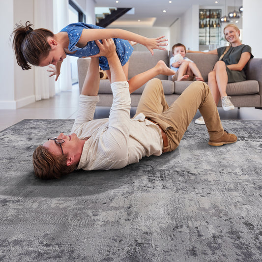 MARFI  6X9 Light Grey  Abstract Area Rug