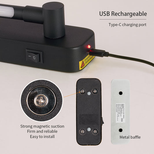 Rechargeable Wall Lights With Remote Control - LED Picture Lights For Bedroom - Wireless Magnetic Clip- On Art Light Fixtures - 3CCT-Dimmable In Black