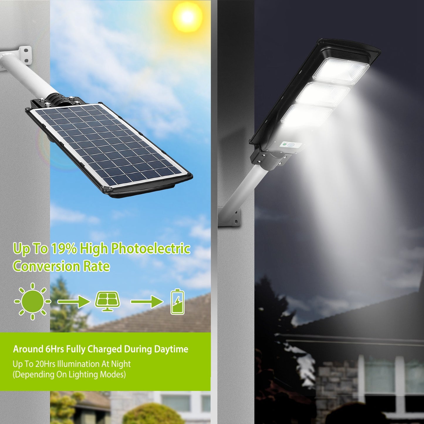 Solar Street Path Light Outdoor 180LEDs Sensor Remote Control Wireless Lamps IP65 Waterproof Lighting For Garage Front Door Garden Pathway