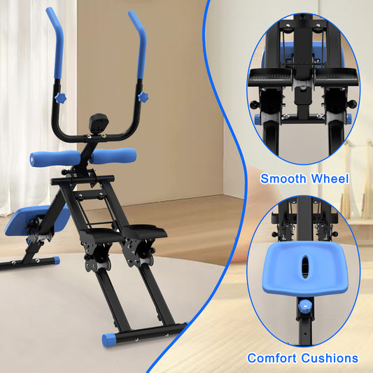 Multifunctional 2-In-1 Stair Stepper And Ab Workout Machine Blue
