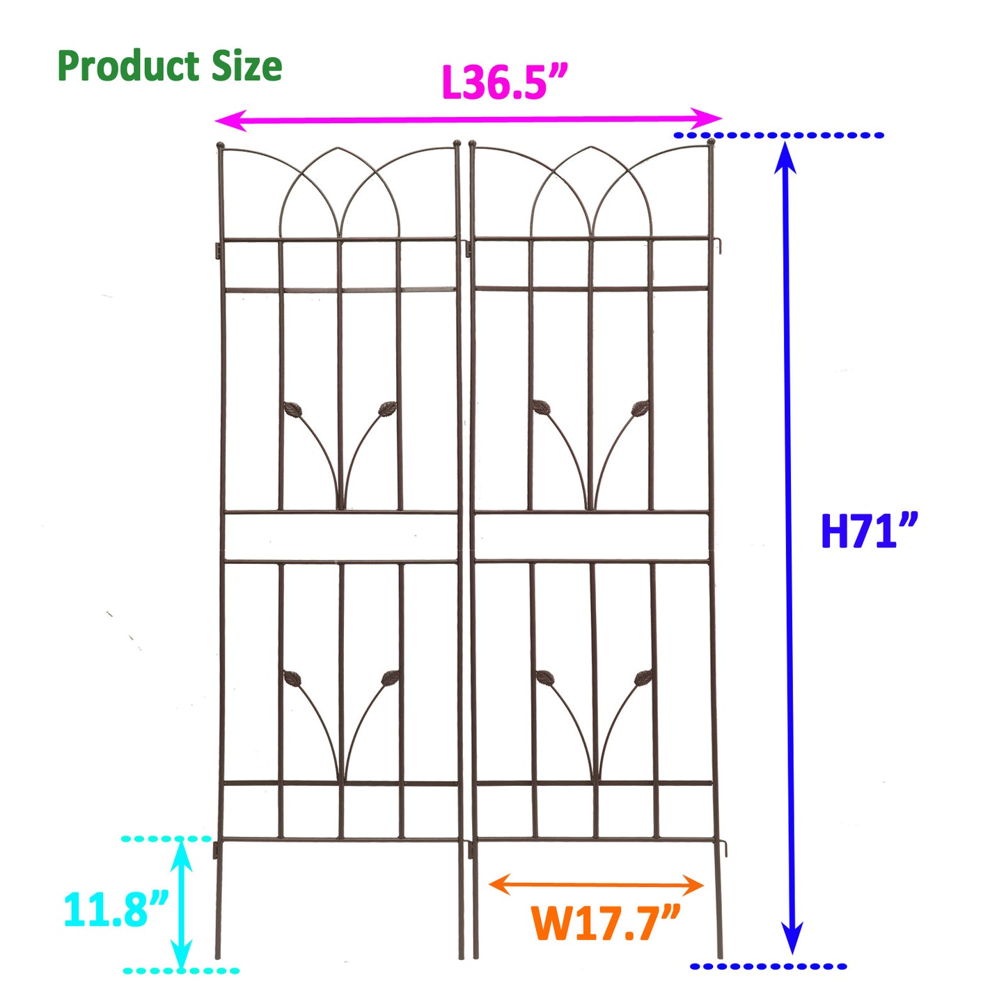 4 Pack Metal Garden Trellis 71  X 17.7  Rustproof Trellis For Climbing Plants Outdoor Flower Support Brown