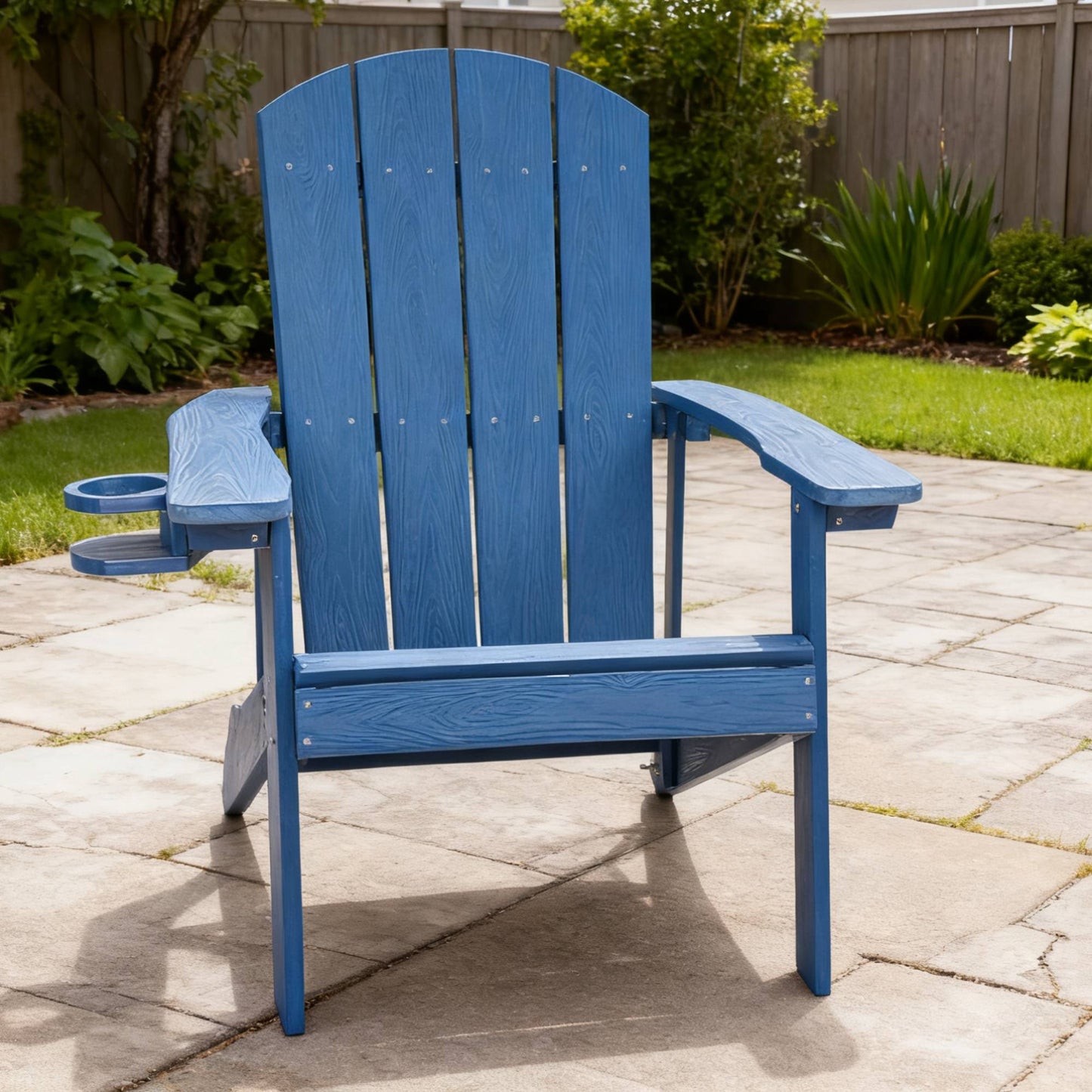 Outdoor Lounge Chair With Cup Holder For Patio Relaxation & Garden Leisure Gatherings,HIPS Material