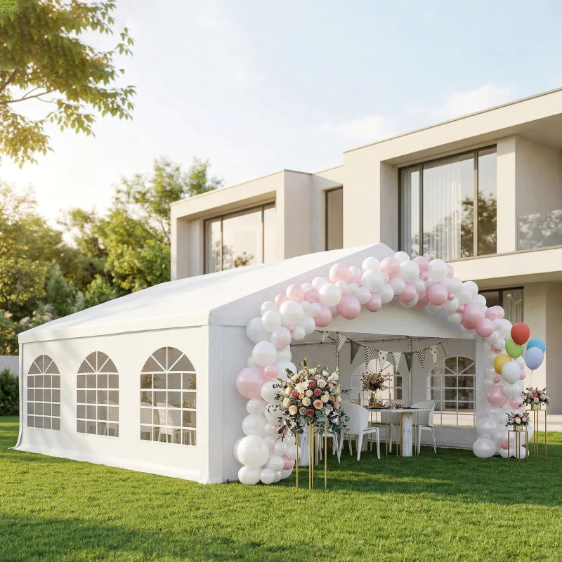 Heavy-duty Large Wedding Tent, Outdoor Carport Garage Party Tent, Patio Gazebo Canopy With Sidewall, White