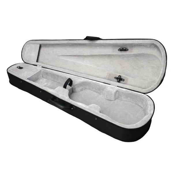 Durable Cloth Fluff Triangle Shape Case With Silver Gray Lining For 4&4 Violin Black