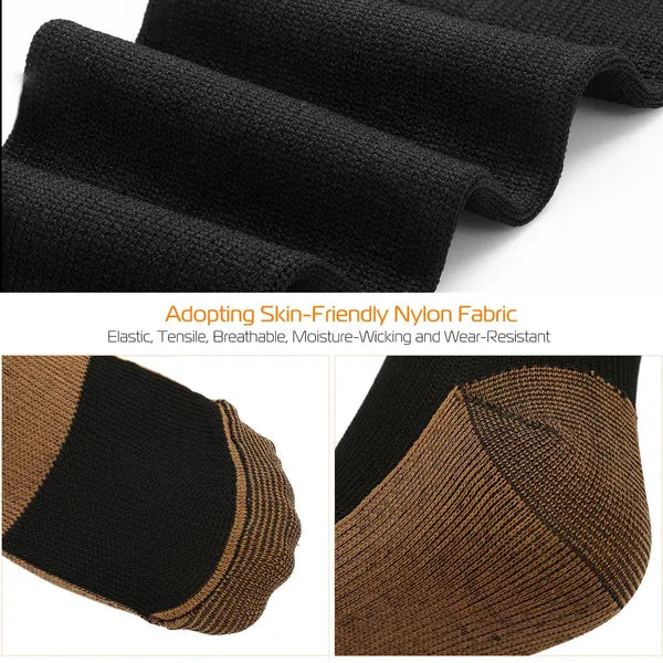 Unisex Copper Compression Socks Women Man Durable Hose Graduated Support Socks For Running Nursing Shin Splints Edema Swelling Recovery
