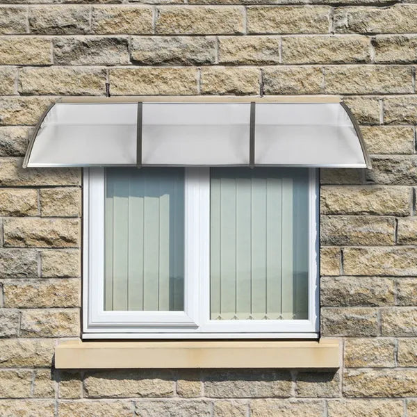 HT-300 X 100' Household Application Door & Window Rain Cover Eaves Transparent Board & Gray Holder
