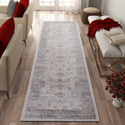 PAYAS 2X8 Brown  Beige  Traditional Runner Rug