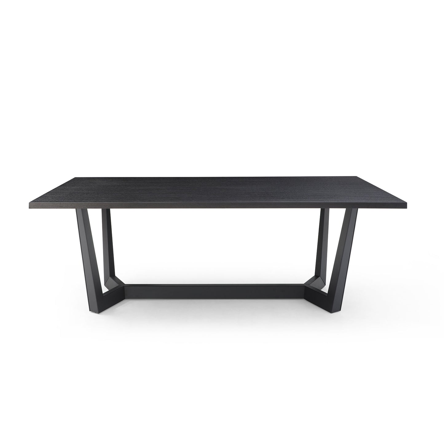 Rectangular MDF Dining Table Mid Century Modern  For Dining Room Balcony Cafe Bar Conference Matt Black