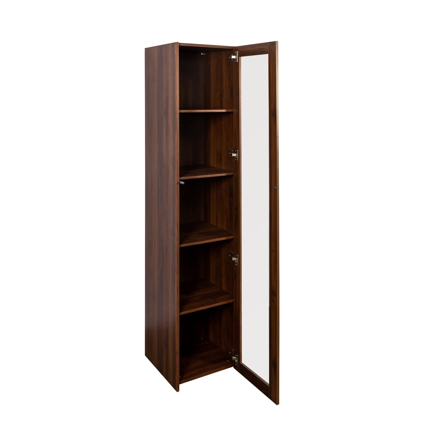 Display Cabinet With Transparent Acrylic Plate Doors, Curio Storage Cabinet With 5 Shelves, Bookcase With LED Lights