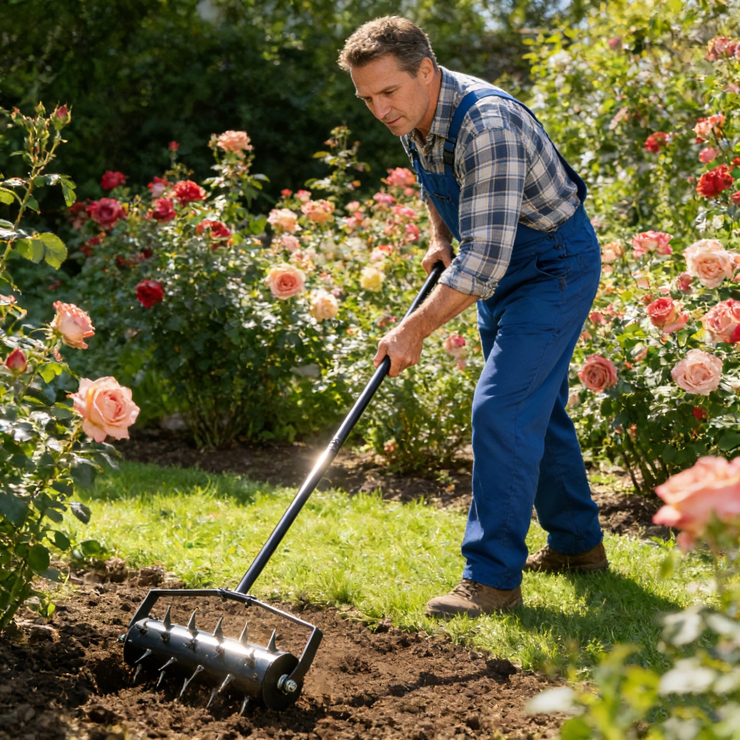 Lawn Aerators, Gardens, Yards, Loose Soil In Farmland,Gardening Lawn Aerator Tool, Upgraded Heavy Duty Aerator Lawn Soil Penetrator Spikes, For Garden Grass Patio Yard.