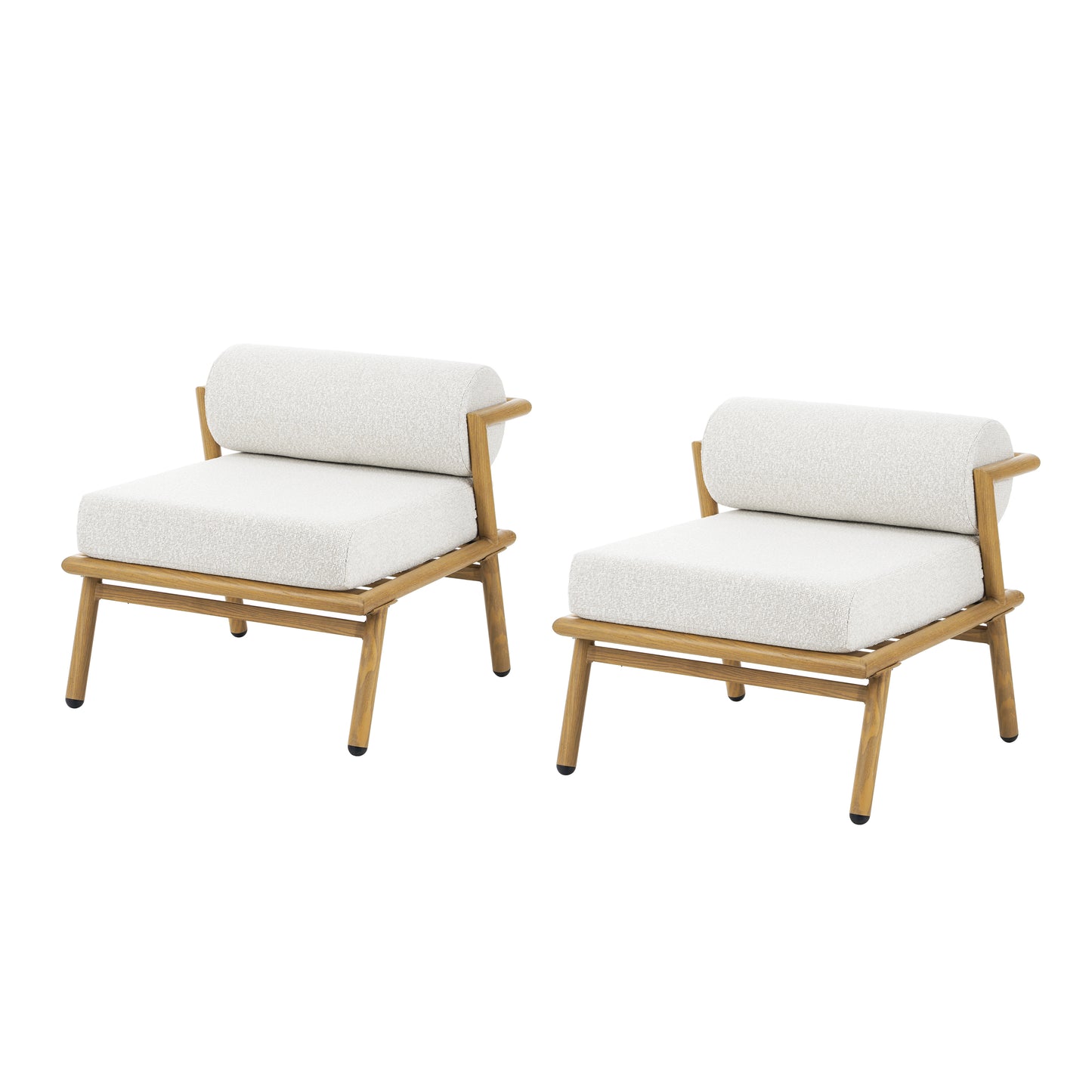 La Fiora Outdoor Patio Teak Finished Iron Club Chair   Cushion  Set Of 2