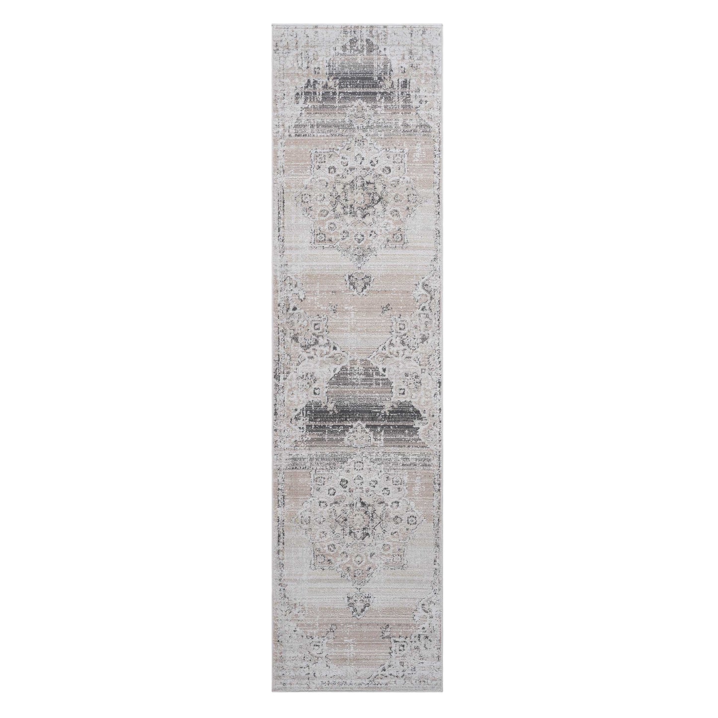 PAYAS  2X8 Cream  Beige  Medallion Runner Rug
