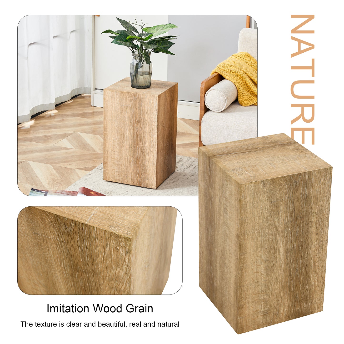 Elevate Your Living Space With This Modern MDF Coffee Table That Showcases Smooth, Light Wood Color Texture Patterns. It Is Characterized By Stylish Design.12x12x19.6,W1151P188001