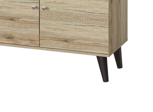 Amidon TV Stand For TVs Up To 63  , With 2 Storage Shelves& 1 Cabinet, Modern Entertainment Centre For TV In Living Room In  Oak