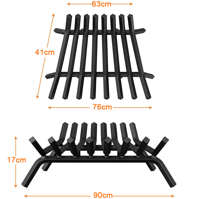 Fireplace Grate,Fireplace Log Holder,Heavy Duty Solid Cast Iron FIrewood Log Burning Rack For Inside The Fireplace Accessories Outood Fire Pit Kindling Fireplace Tools 33 Inch