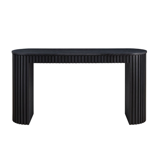 59.05   Modern Console Table With Drawer For Entryway With Unique Vertical Stripe Design For Living Room Hallway Foyer Entrance Study,BLACK Same Sku W876P439956