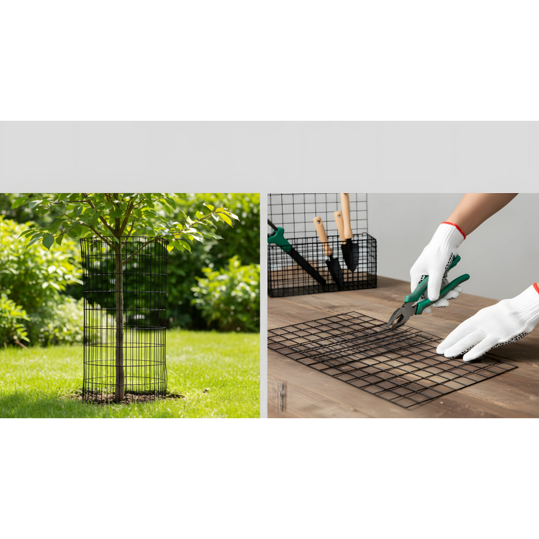 48 INCHx33 FT Black Vinyl-coated Metal Mesh, 16 Gauge 0.67 Inch Black PVC Metal Mesh, Black Welded Wire Mesh Support, Poultry Cage Protective Fence
