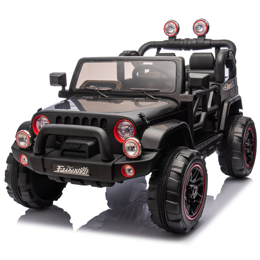 24V Kids Ride On Electric Car W Parents Control,Seat Width 20in,2WD,Rear Suspension,Trunk Storage,Portable Pull Rod,Light&Searchlight,Bluetooth,USB,Provide A Speed Of 2.5-4MPH For Kids Aged 3-8.