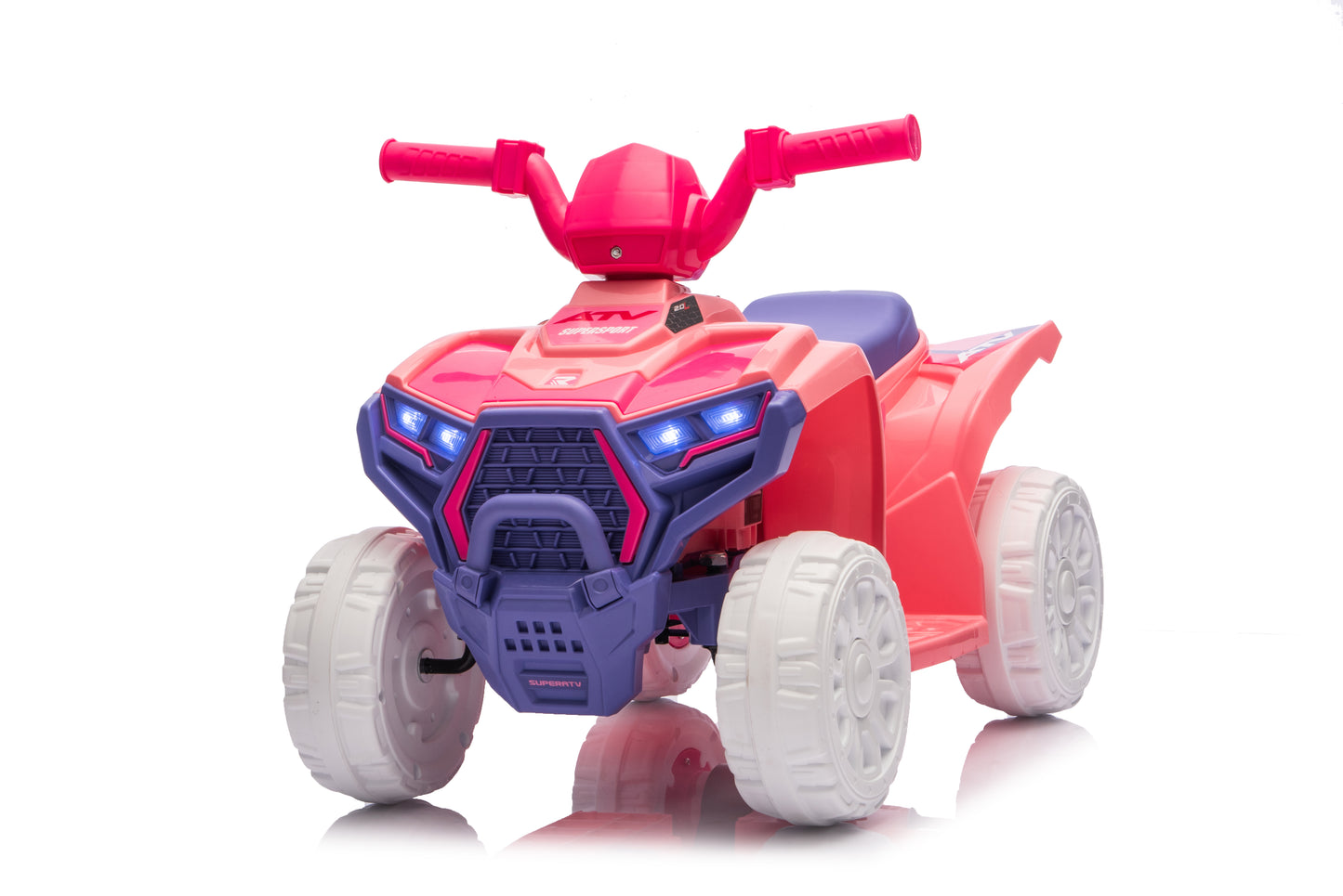 Ride On ATV, 6V Mini Off-Road Battery Powered Motorized Quad For Kids, Anti-Slip Wheels, RWD 4-Wheeler Electric Ride On Toy Car For Toddlers 3-5